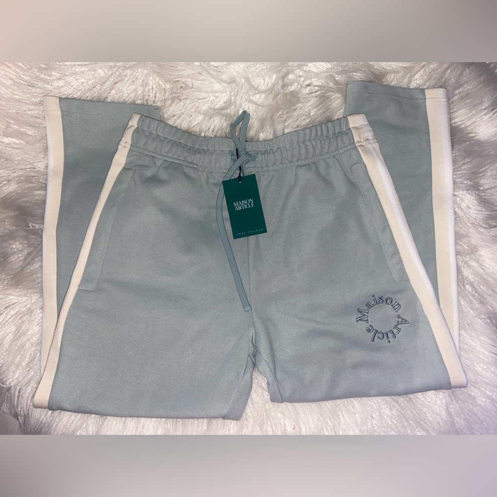 Maison Light  blue Joggers with White Accents